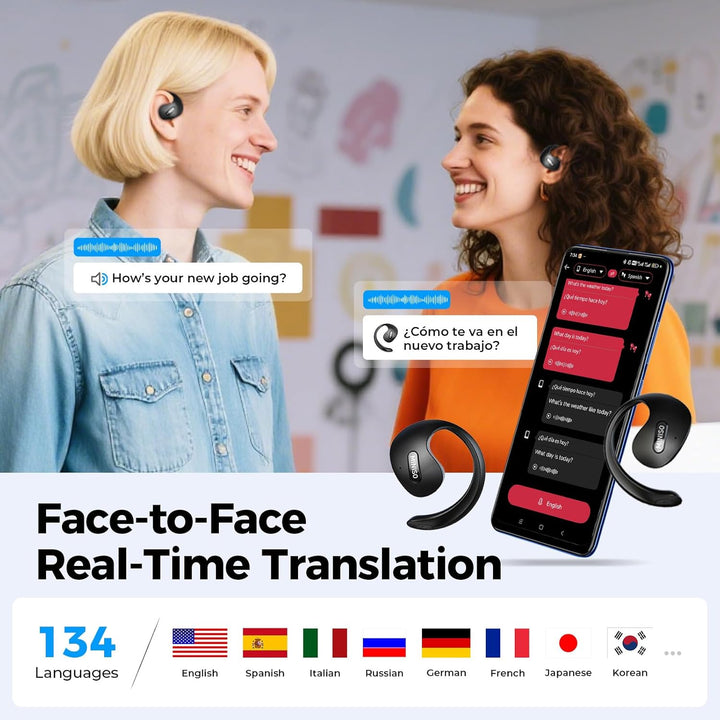 MINISO X15PRO AI Kopfhörer Übersetzer, 3-in-1-KI-Sprachübersetzer, Online-Übersetzung für 134 Sprach