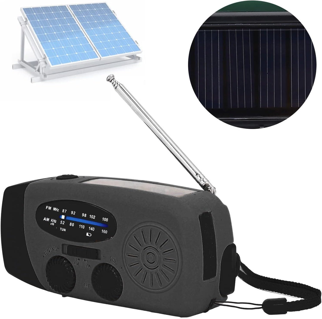 Solar Notfall Radio, Kurbelradio mit handyladefunktion NOAA Haus und Camping Wetter-Radio mit AM/FM,