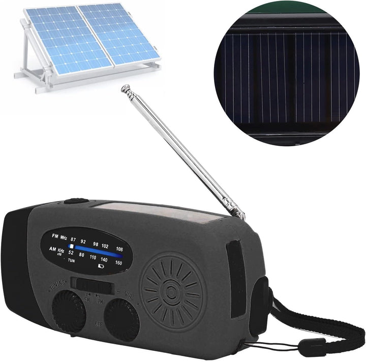 Solar Notfall Radio, Kurbelradio mit handyladefunktion NOAA Haus und Camping Wetter-Radio mit AM/FM,