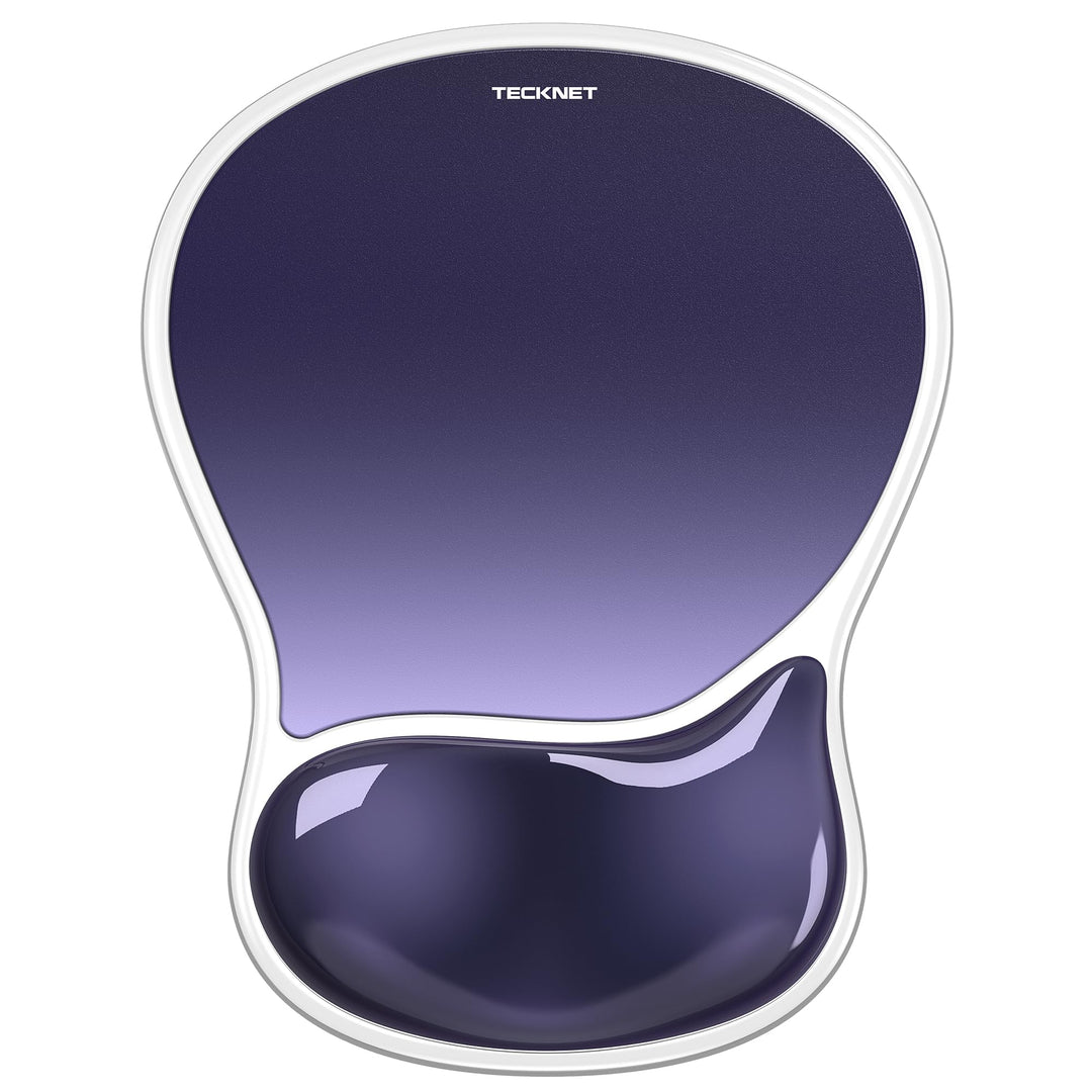 TECKNET Mauspad mit Gel-Handgelenkauflage, Ergonomische Tropfenförmige Vertiefung, Passt &amp; Weich, Wa