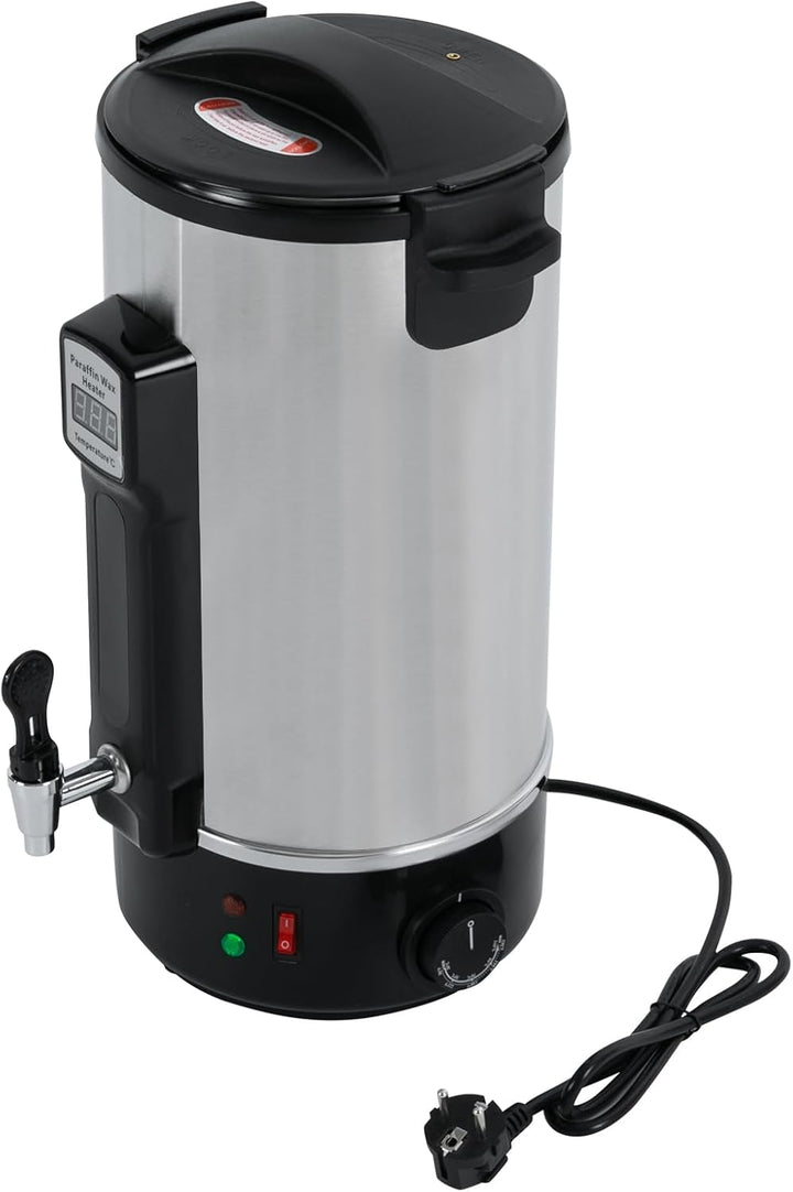 10.8L Wachsschmelzer für kerzen - 1100W Elektrisch Wachsschmelztopf aus Edelstahl mit LED-Digitalanz