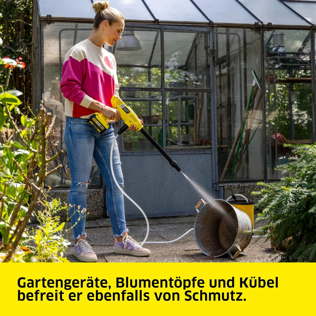Kärcher 18 V Akku-Druckreiniger KHB 4-18 Plus Battery Set, Druck: 21 bar, Flachstrahldüse, Ansaugsch