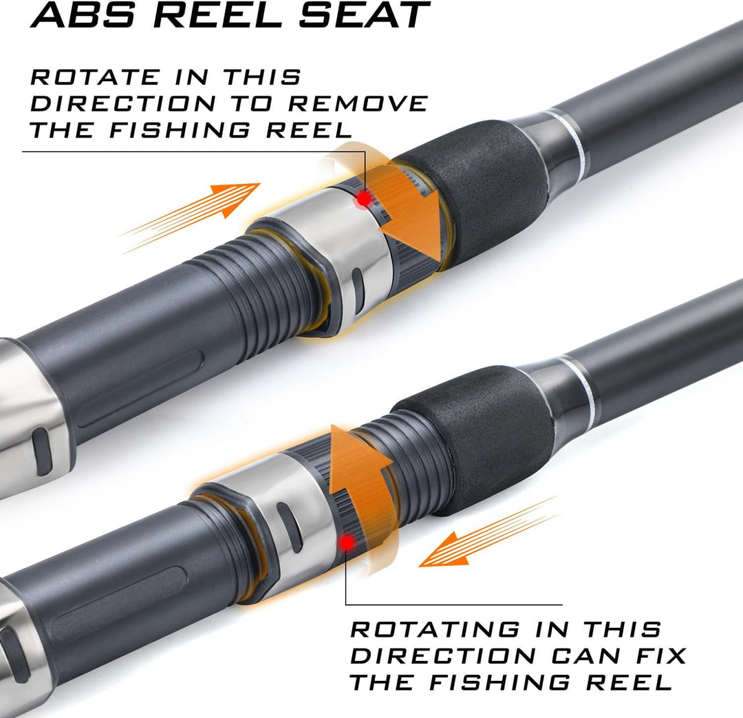 Sougayilang Teleskop Karpfenrute, tragbare Reise Angelruten, Carbon Fiber Spinning Angelrute für Kar