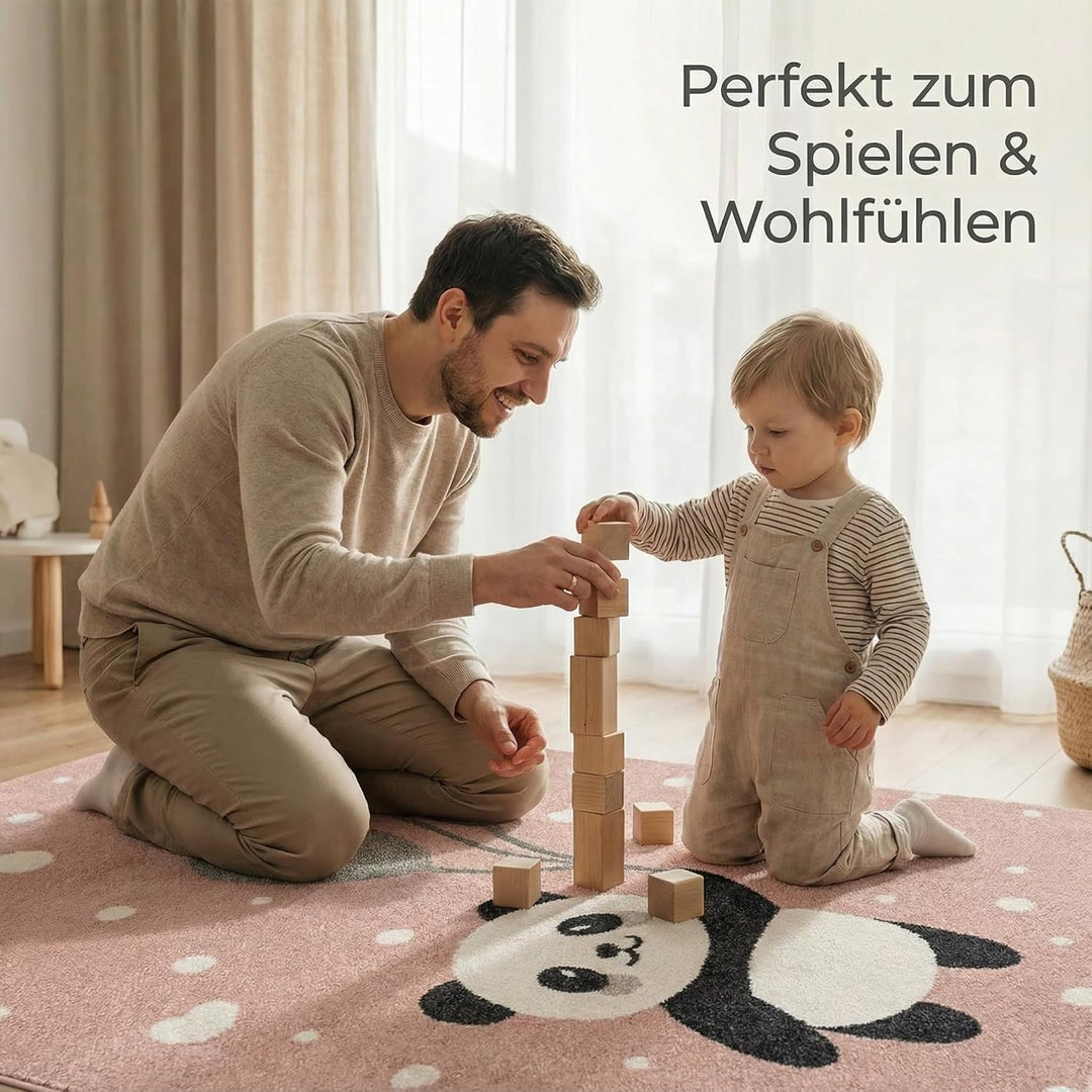 Jimri Teppich Kinderzimmer - Teppiche für Kinderzimmer, Kinderteppich, Kinderteppich Mädchen, Bär, P