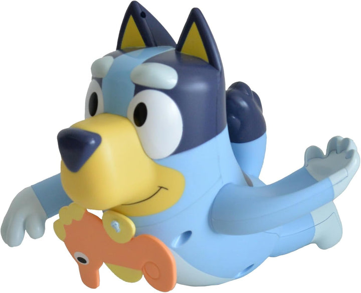 Tomy Toomies Swimming Bluey - Kleinkind Badespielzeug mit Zugschnur Seepferdchen, schwimmt auf Vorde