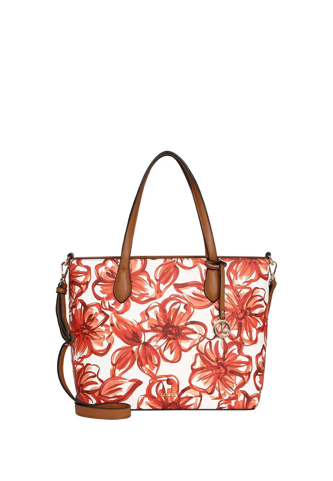 L. CREDI Handtasche Jasmin mit Label-Applikationen Damen Einheitsgrösse Pumpkin, Einheitsgrösse Pump