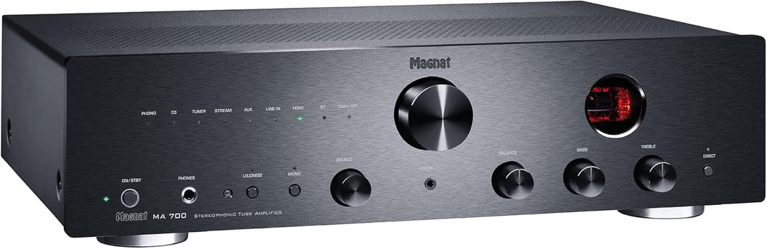 Magnat MA 700, High-End-Hybrid-Verstärker mit Röhrenvorstufe und Transistor-Leistungsendstufe Schwar