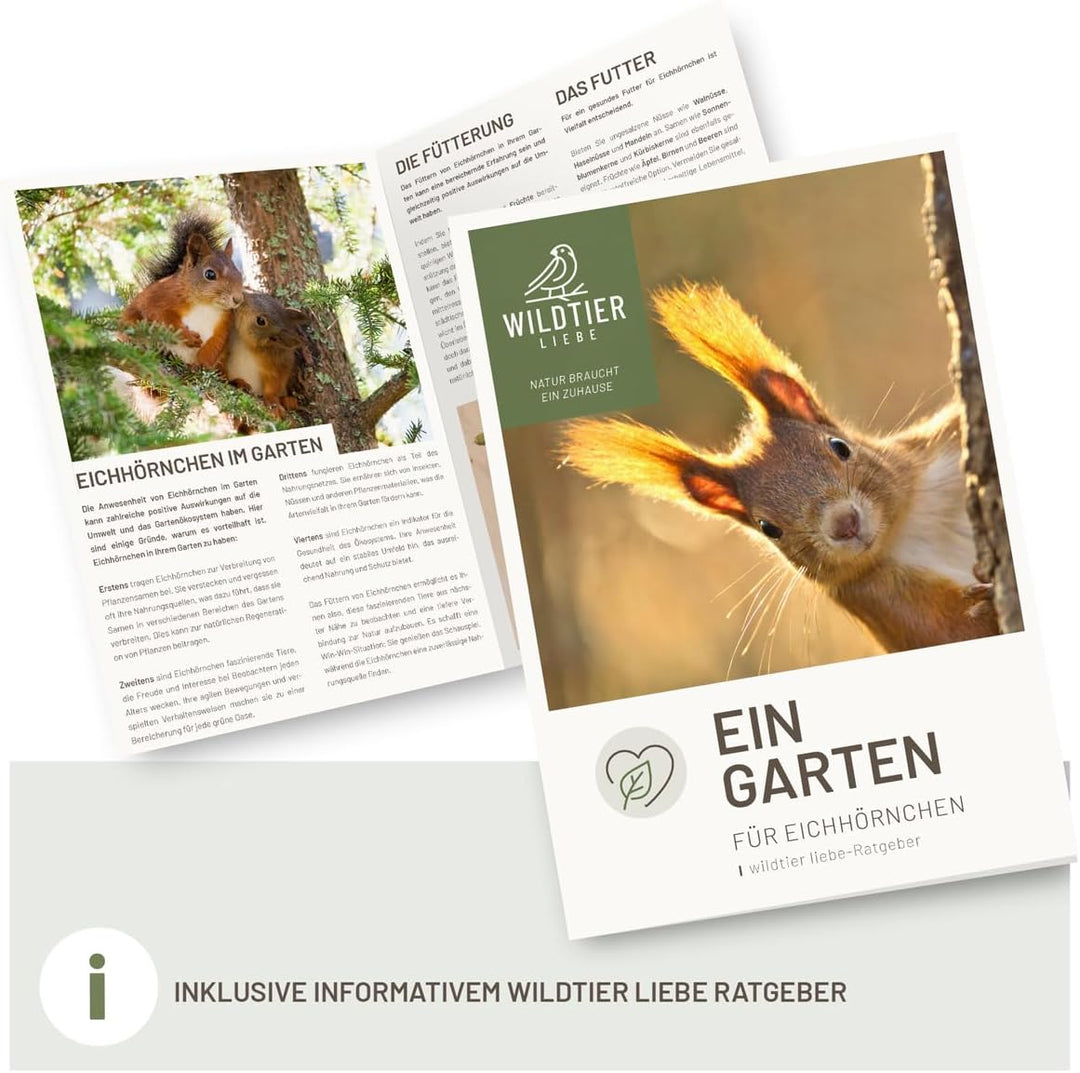 wildtier liebe Eichhörnchen Futterhaus wetterfest I aus verschraubtem Massiv-Holz Futterstelle I Fut