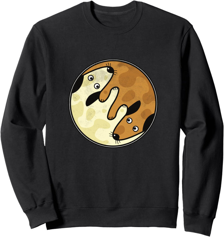 Yin Yang Hunde Design Balance Harmony Yoga Meditation Sweatshirt