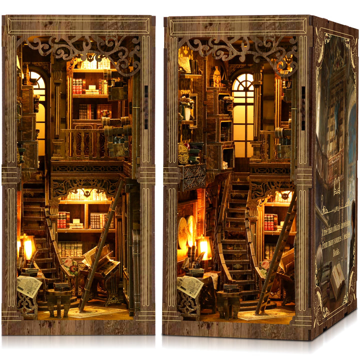 Book Nook Kit für Erwachsene - CRIOLPO DIY Miniatur Haus Holzpuzzle 3D Puppenhaus - Buchstütze für B