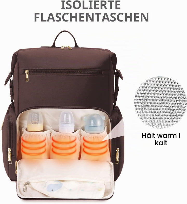 CEI-CEI Neopren Wickelrucksack Grosse Wickeltasche für Neugeborene, wasserdichter Reise-Rucksack für