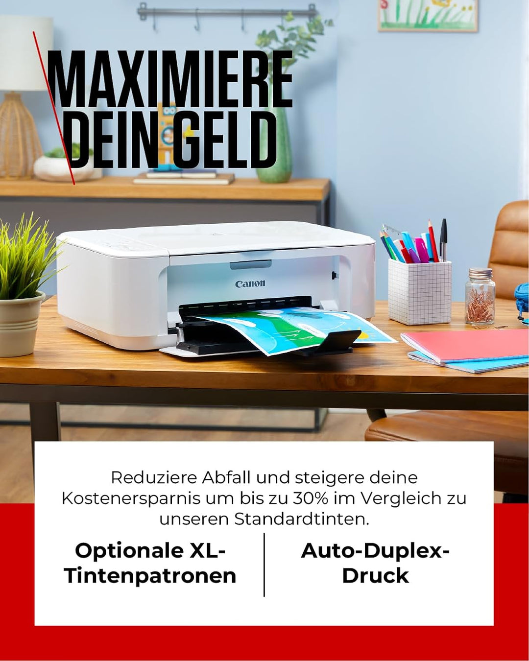 Canon PIXMA MG3650S Farbtintenstrahldrucker (Drucken, Scannen, Kopieren, WLAN, Apple AirPrint, autom