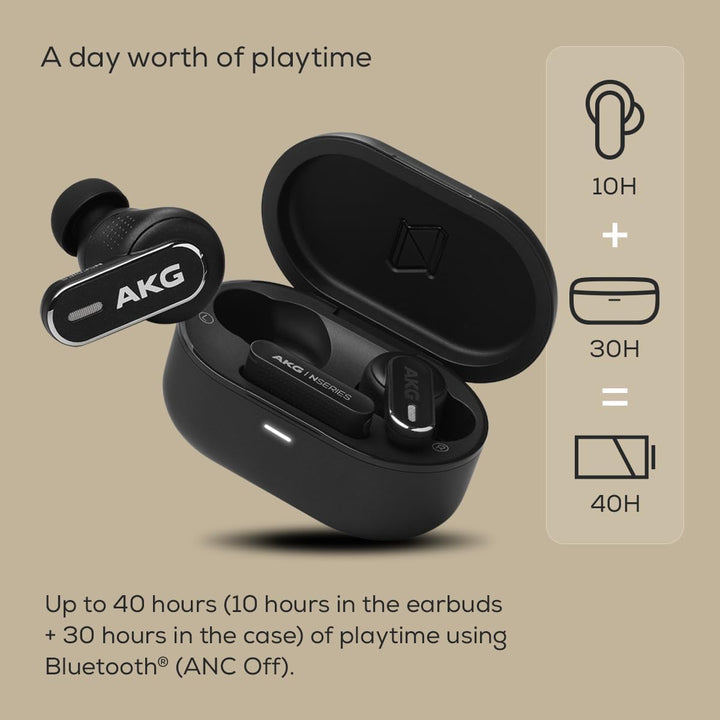 AKG N5 Hybrid TWS Headset – Kabelloser kristallklarer Sound, True Adaptive Noise Cancelling, Zoom-ze