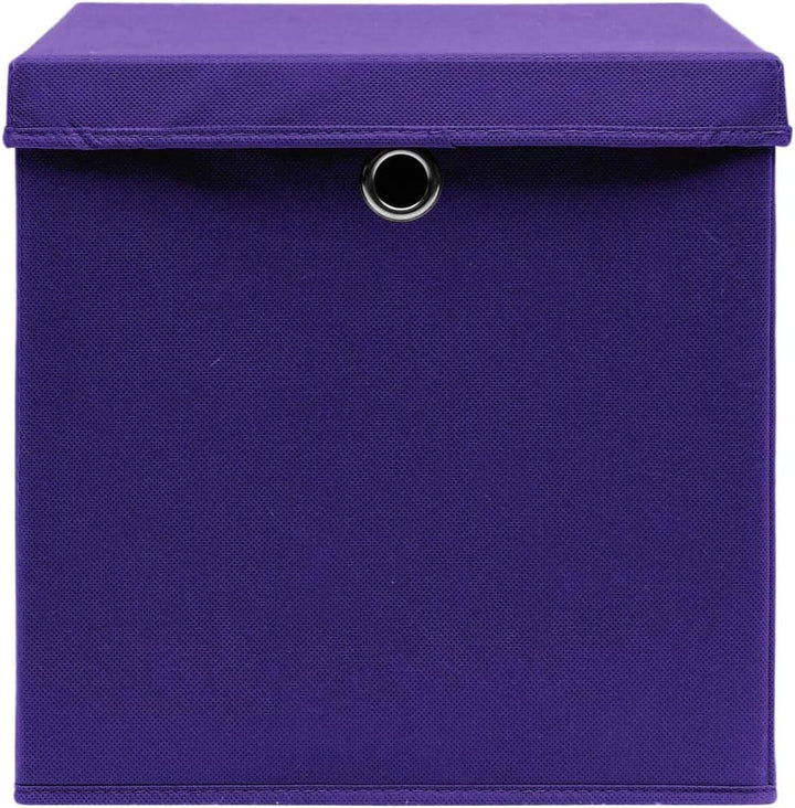 WIFESE 4 Stück Aufbewahrungsbox Mit Deckel 32X32X32 cm Faltbox Mit Fingerloch Storage Boxes Faltbare