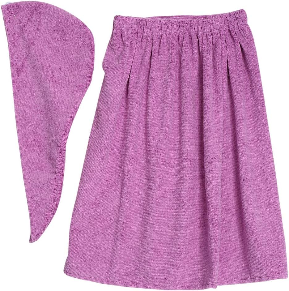 Womens Spa Wrap Cotton Spa Duschbad und Turnhandtuch mit Druckknöpfen, Damenhandtuch Wrap Hair Turba