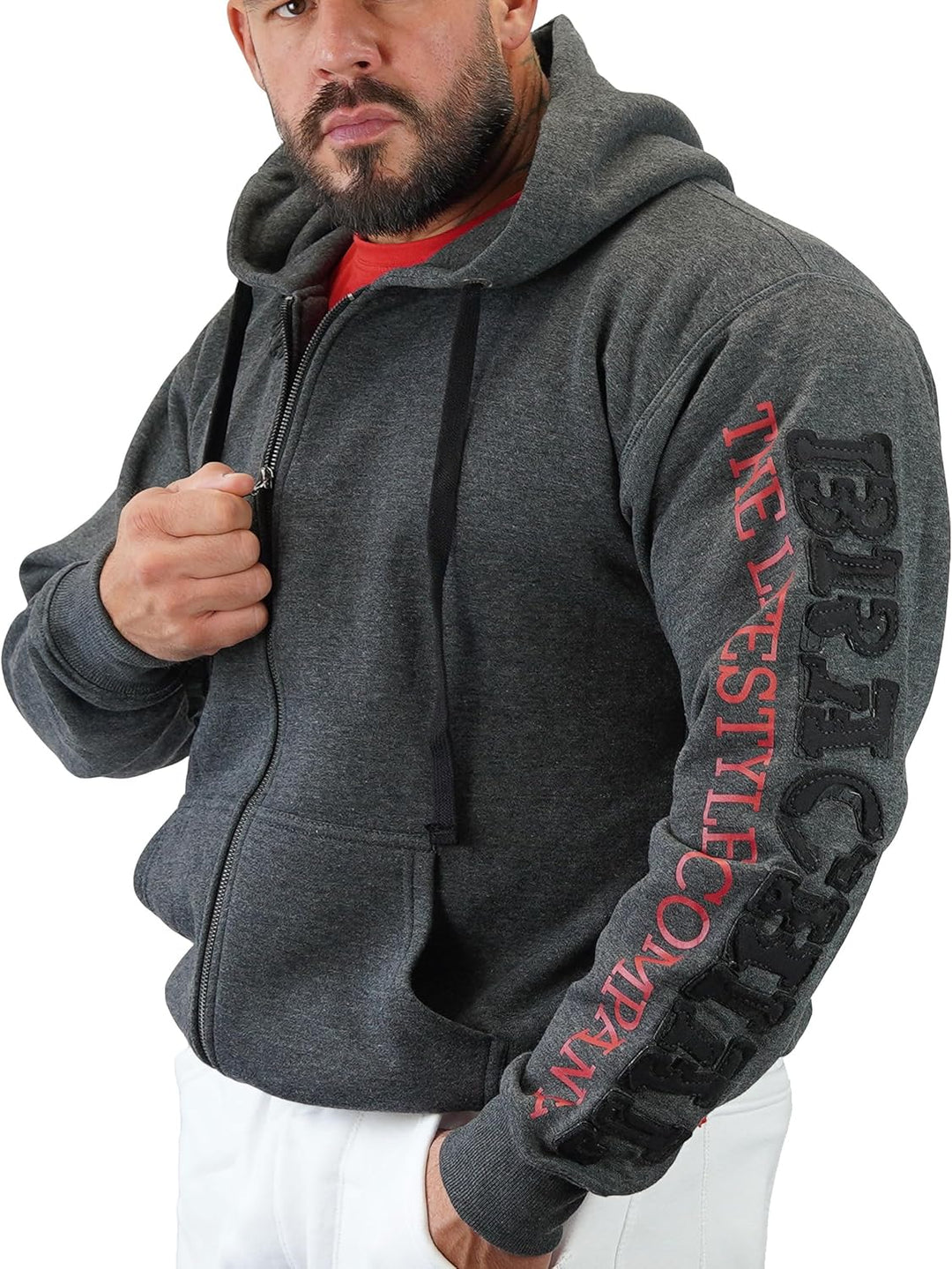 Brachial Premium Herren Kapuzenjacke Gym - Hoodie Sweatjacke Sweatshirt Jacke mit Kapuze für Bodybui