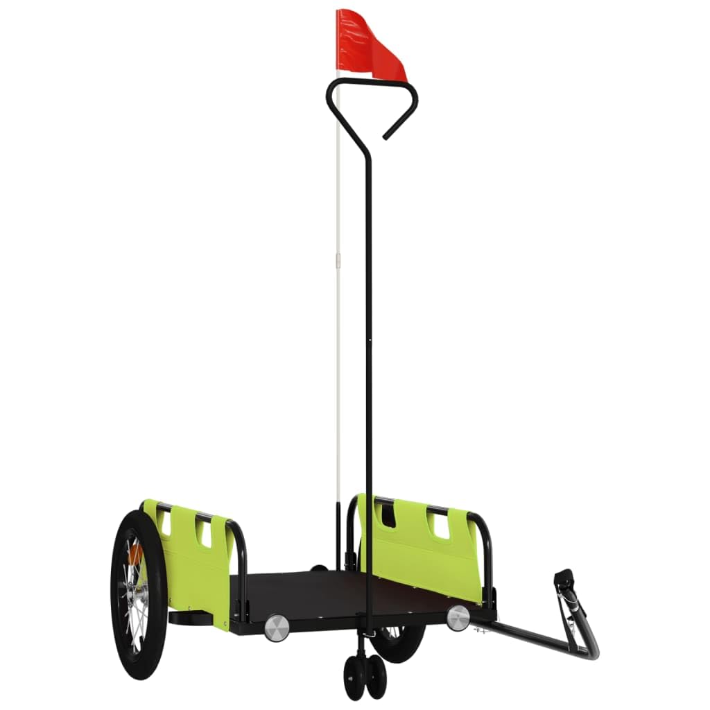 vidaXL Fahrradanhänger Lastenanhänger Grün 124 x 64.5 x 36 cm, Gr&amp;