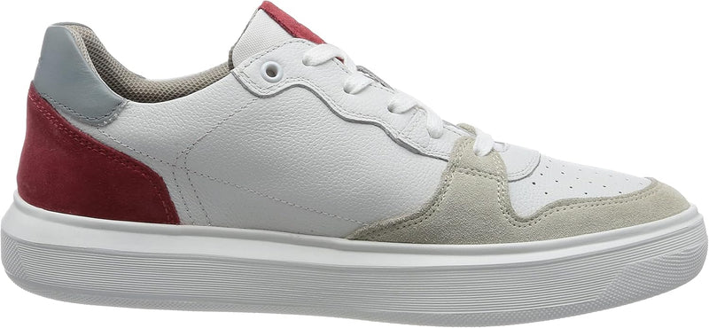 Geox Herren U Deiven Sneaker 43 EU White Dk Red, 43 EU White Dk Red