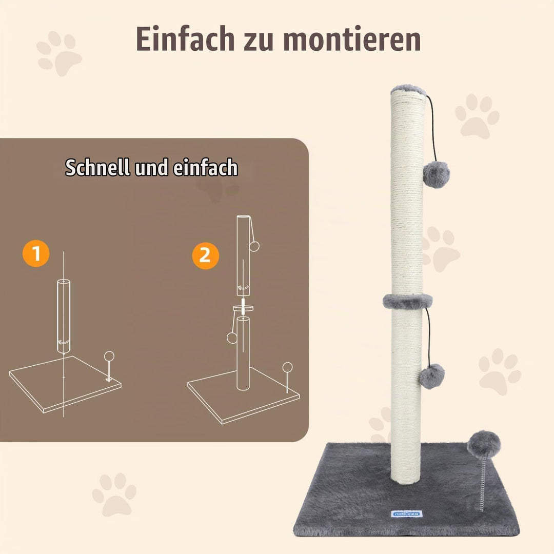 Nobleza Katzen-Kratzbaum, 80 cm Hoch Kratzsäule, Kratzstamm für mittelgrosse und grosse Katzen mit S