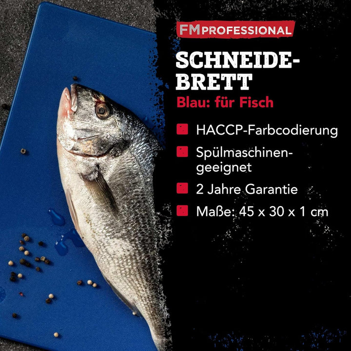 Schneidebrett aus Kunststoff Extra Gross – Farbe Blau: Für Fisch – Farbcodierung nach HACCP – Profi