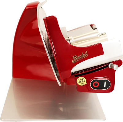 Berkel Aufschnittmaschine Home Line 200 Plus in rot mit Berkel Einlegebrett - Küchenschneidemaschine