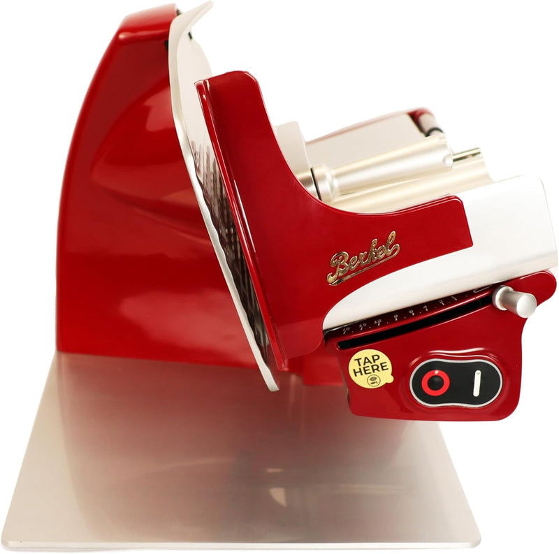 Berkel Aufschnittmaschine Home Line 200 Plus in rot mit Berkel Einlegebrett - Küchenschneidemaschine