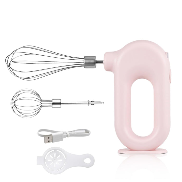 Elektrischer Handmixer Mit Edelstahl Schneebesen, Knet 1500mAh 4 Geschwindigkeit USB Handmixer Klein