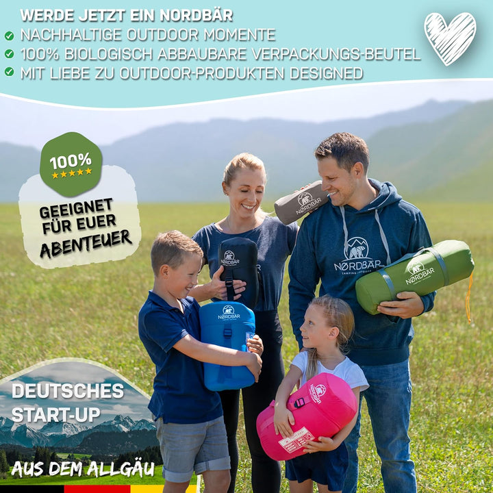 NORDBÄR® Kinderschlafsack für Jungs & Mädchen bis 145 cm Körpergrösse | Innenfutter aus 100% Baumwol