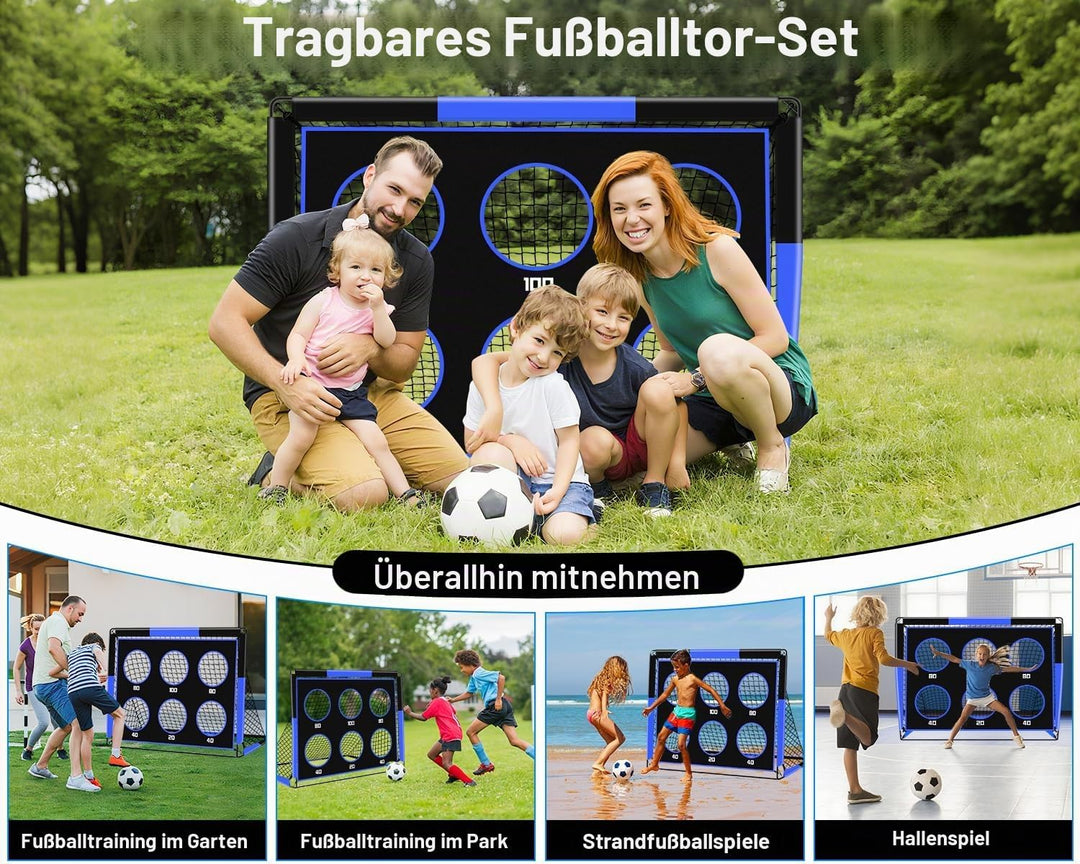 Fussballtore für Garten Kinder - 2-in-1 Fussballtor Kinder Outdoor Einzeltor - Faltbares Fussballtor