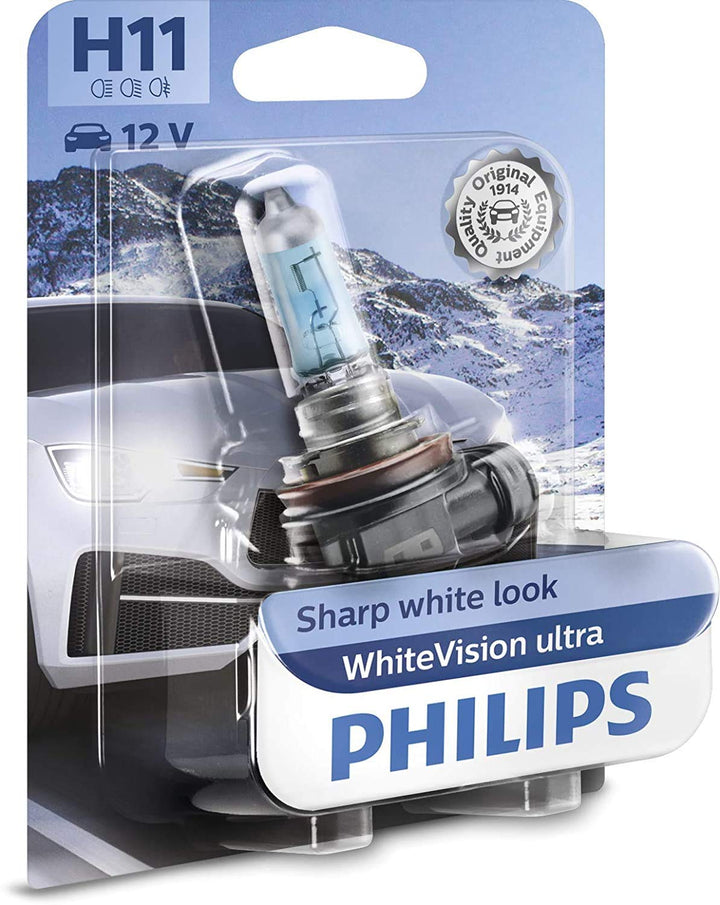 Philips WhiteVision ultra H11 Scheinwerferlampe, Einzelblister 12362WVUB1 Single blister Single blis