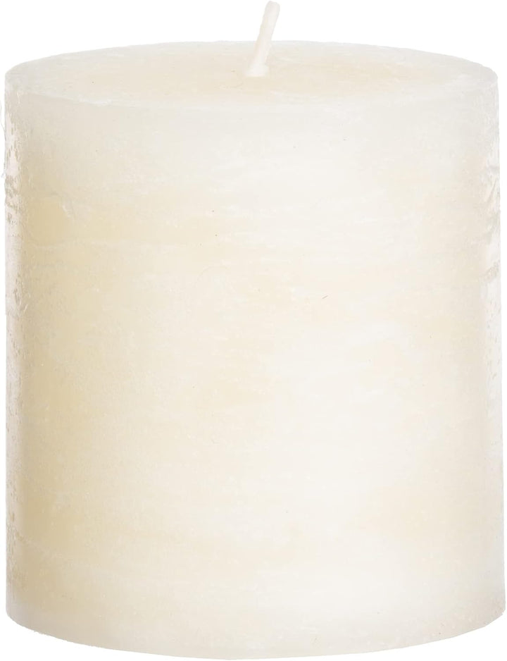 Brandsseller 4er Set Stumpenkerzen 7x7,5 cm – durchgefärbt &amp; aus Paraffin – rustikale Kerzen mit lan