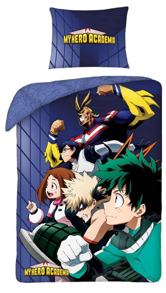 My Hero Academia Bettwäsche, 100% Baumwolle, wendbar, 140 x 200 cm, inkl. Kissenbezug