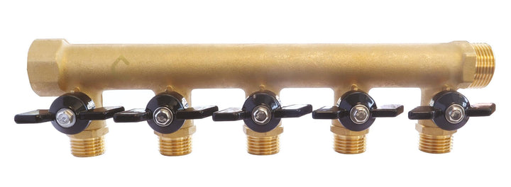 SOMATHERM FOR YOU - Messingverteiler mit integriertem Mini-Ventile - 5 Abfahrten Male 15/21-20/27 Fe