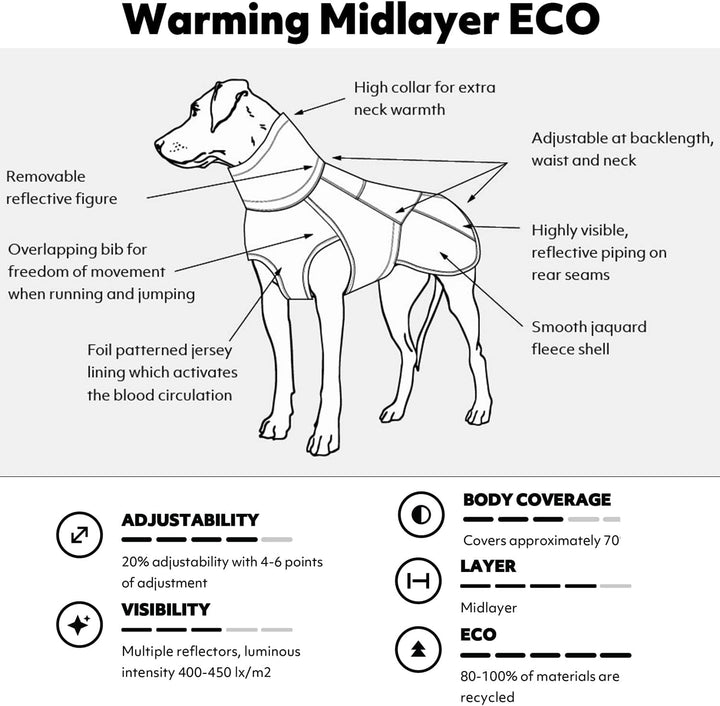 Wärmende Midlayer Hundejacke ECO (25 cm, Desert) 25 cm Desert, 25 cm Desert