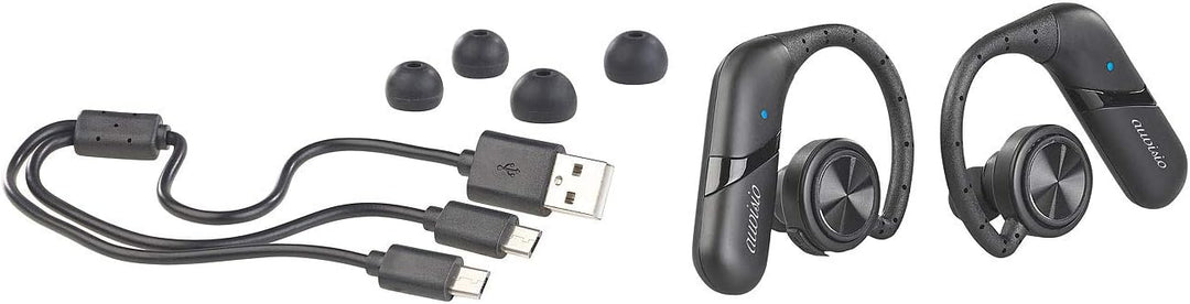 auvisio Ohrhörer, Bluetooth: True Wireless In-Ear-Headset, Ohrbügel, Bluetooth 5, 15 Std. Spielzeit