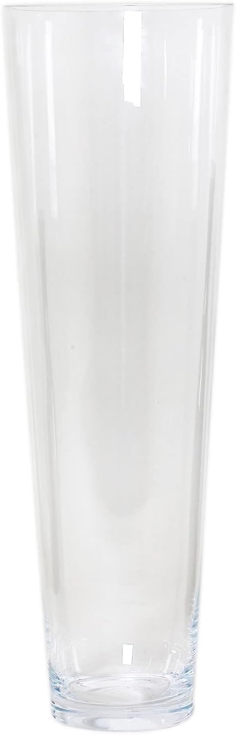 INNA-Glas Bodenvase KAIA, Trichter - rund, klar, 70cm, Ø 17cm - Hohe Vase - Deko Vase