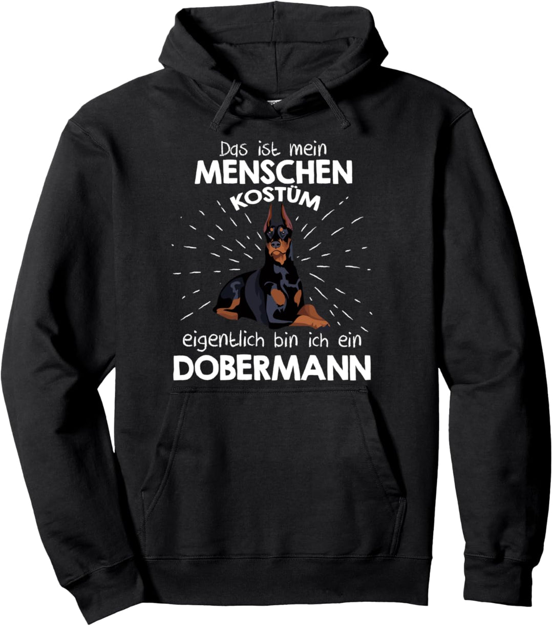 Mein Menschen Kostüm Bin ich ein Dobermann, Halloween Outfit Pullover Hoodie