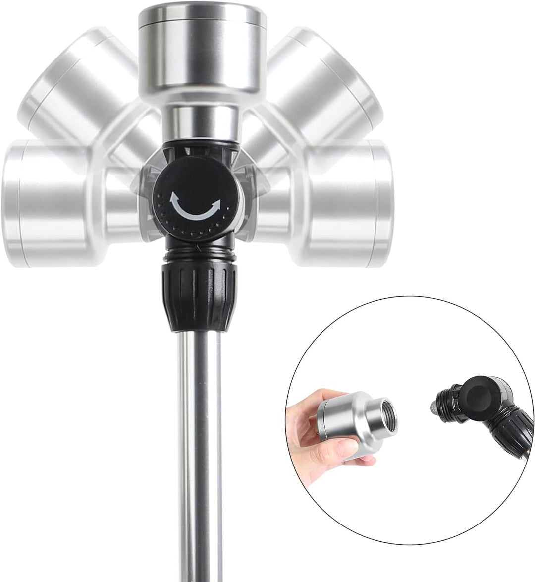STYDDI Sanfte Bewässerungsstab, Aluminium Giessstab mit 180° Beweglicher Edelstahl Sprühkopf, Garten