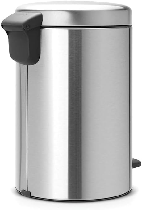 Brabantia 113604 Treteimer mit Inneneimer aus Kunststoff, stahl, Matt Stahl, 12 Liter Matt Stahl 12