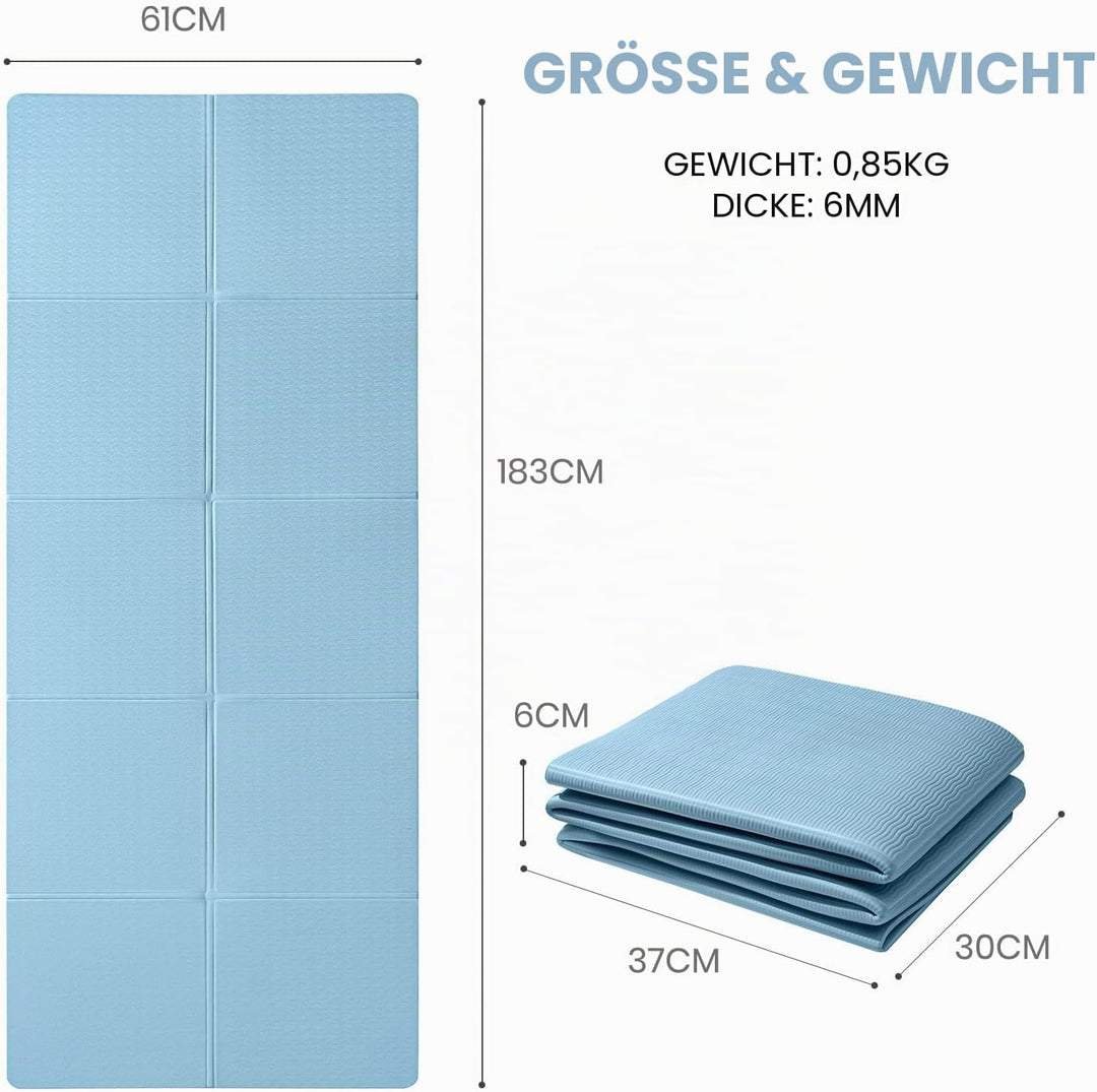 Good Nite Faltbare Yogamatte, rutschfest, tragbar, Fitnessmatte, faltbar, leicht, Gymnastikmatte, Pi