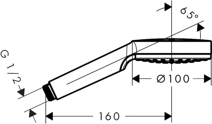 hansgrohe wassersparender Duschkopf Crometta, Sparduschkopf, Duschbrause, Weiss/Chrom