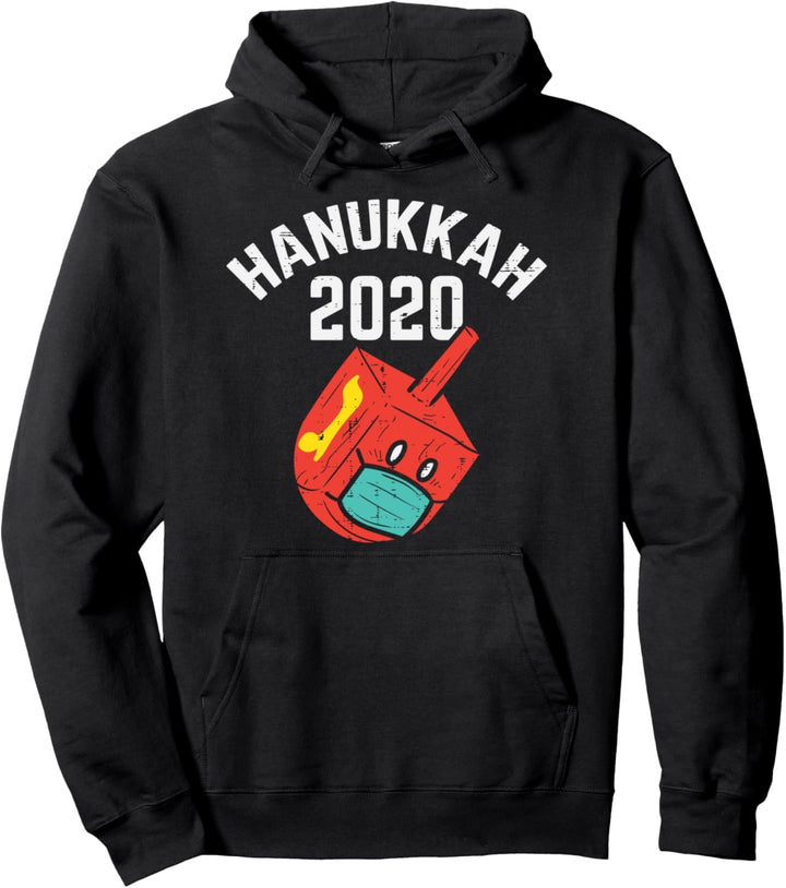 Hanukkah 2020 Dreidel In Mask Chanukah Quarantine Jew Gift Pullover Hoodie