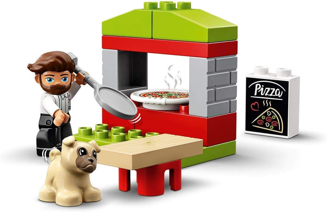 LEGO 10927 DUPLO Pizza-Stand, Spielzeug für Kleinkinder ab 2 Jahre, Konstruktionsspielzeug aus gross