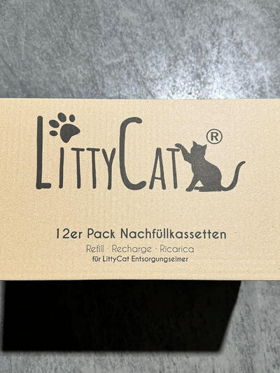 Littycat Nachfüllkassetten für Littycat Katzenstreuentsorgungseimer - 12er Pack (12er