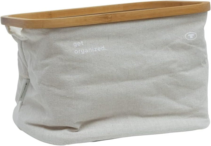 TOM TAILOR Aufbewahrungskorb, 2er Set, praktischer Organizer mit Bambusrahmen, Moderne Aufbewahrungs