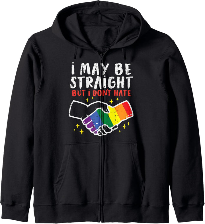 I May Be Straight But I Dont Hate Gay Pride Flag LGBTQ Ally Kapuzenjacke