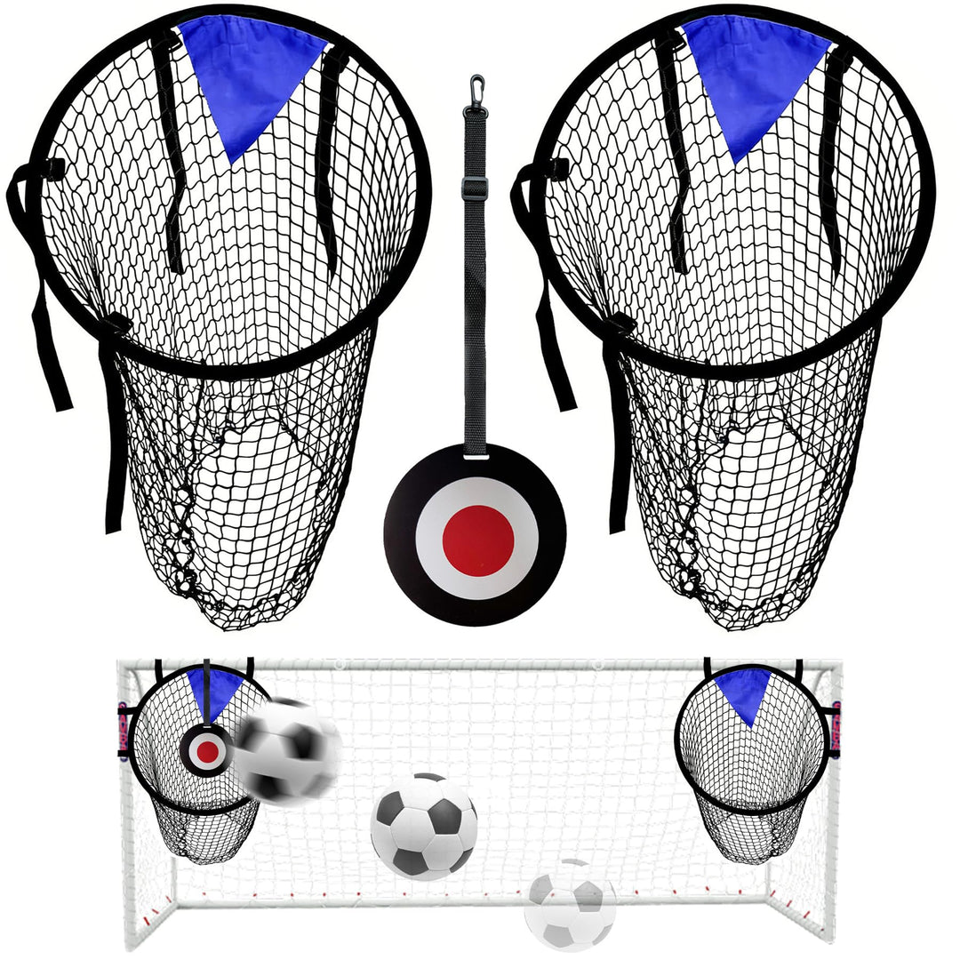TZEKING 2 Stück Fussballtor Zielnetz mit Rahmen, Nylongewebe Fussball Trainingszubehör für Schiessge
