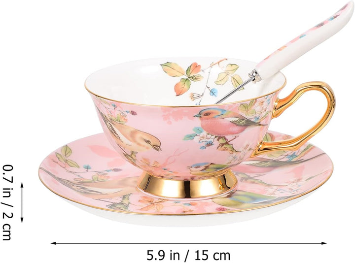 Tassen Untertassen Set Cappuccino Tassen Kaffeetassen Porzellantasse Keramische Teetasse mit Löffel