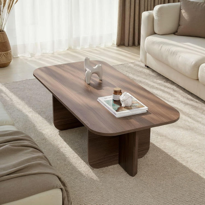 Eleganter Couchtisch in Walnuss, 120 x 60 x 41 cm | 100% melaminbeschichtete Spanplatte, 18 mm dick
