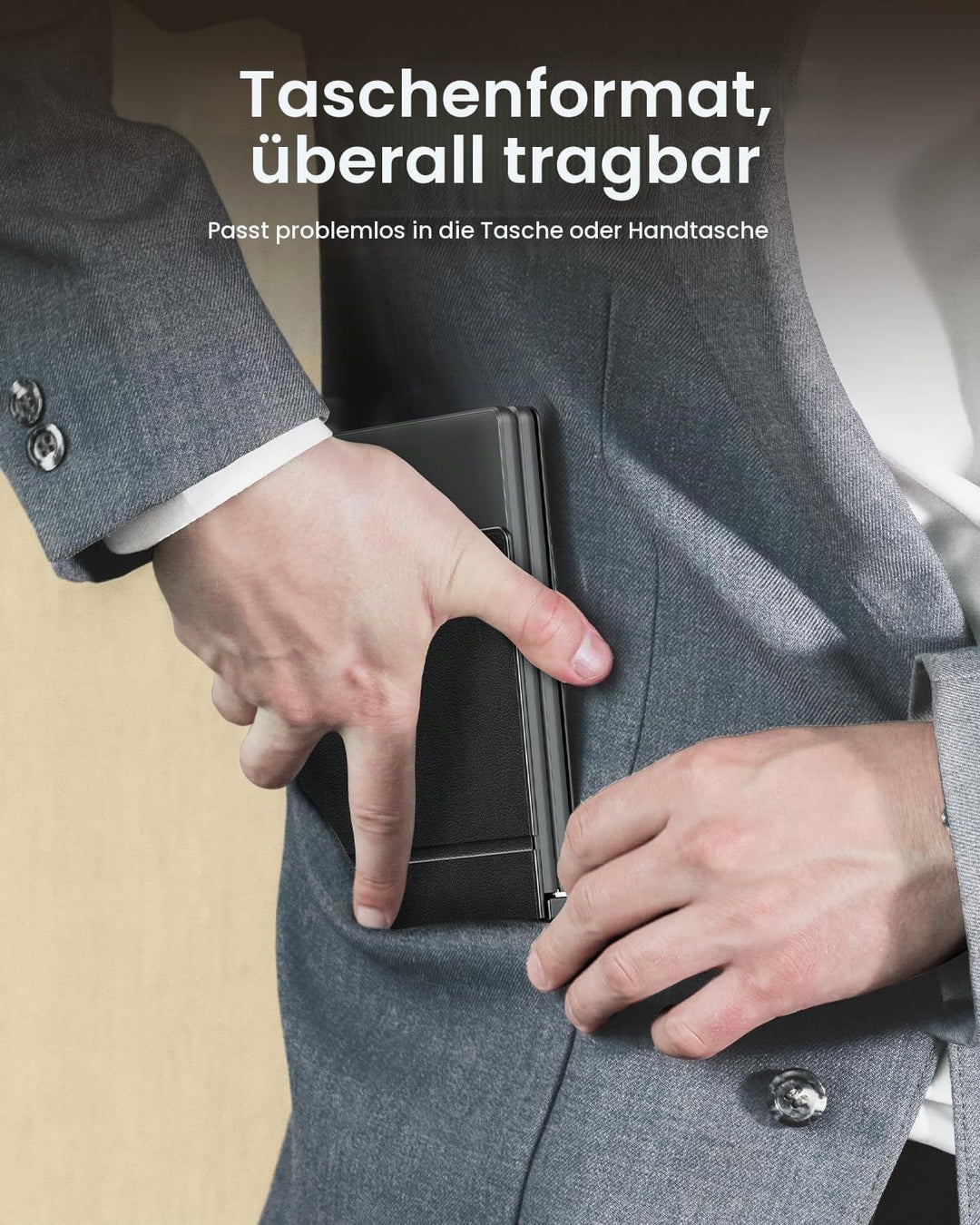 ProtoArc XK04 Faltbare kompakte Tastatur, US Layout tragbare Bluetooth-Tastatur mit PU-Lederbezug, k